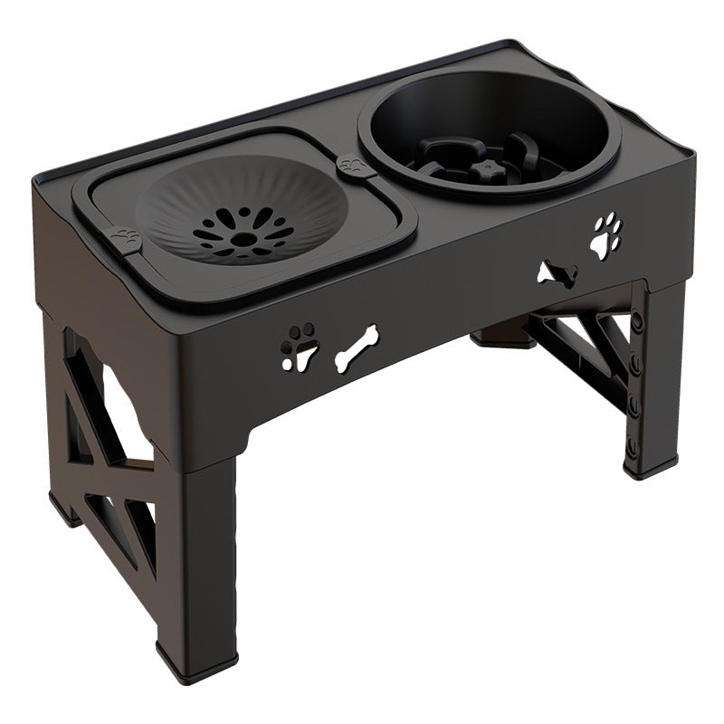 Stainless Steel Pet Double Bowl Elevated Feeding Set