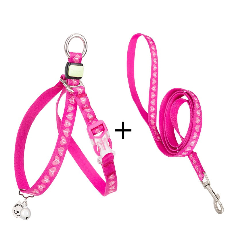 Bell Chest Strap Pet Harness Vest Leash For Small Pet