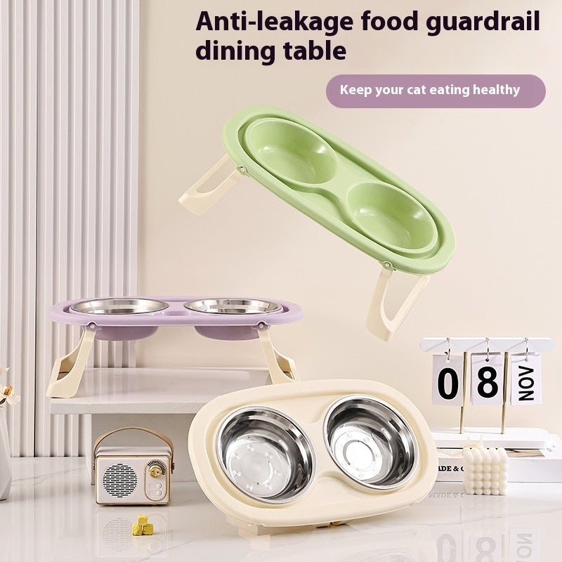 Foldable Stainless Steel Pet Food Bowl Portable Feeding Basin