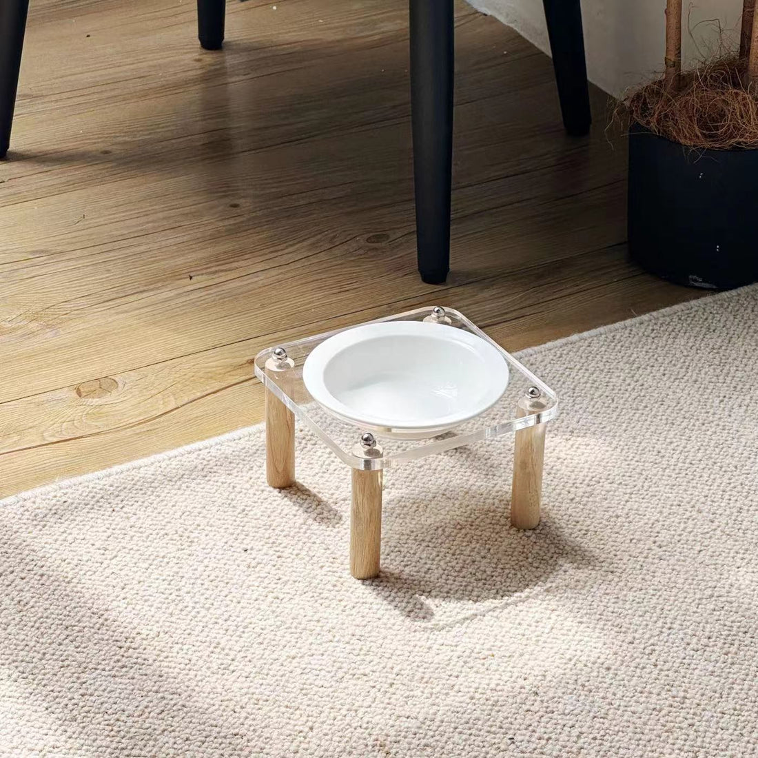 Anti-Tumble Elevated Ceramic Pet Double Feeding Bowl