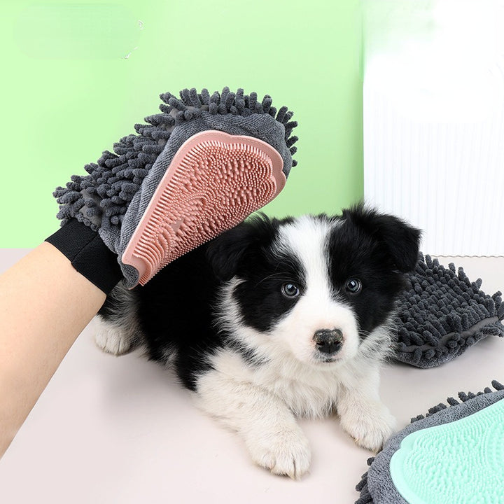 2 In 1 Pet Bathing Grooming Glove Massage Cleaning Brush