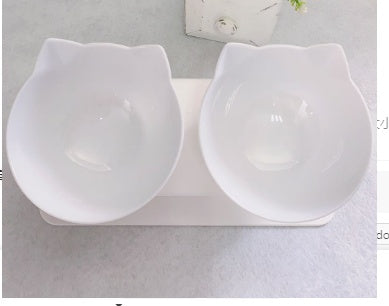 Non Slip Elevated Pet Double Feeding Bowl Transparent Stand