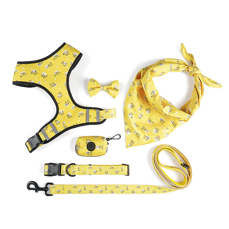Bow Design Pet Harness Leash For Comfortable Walking