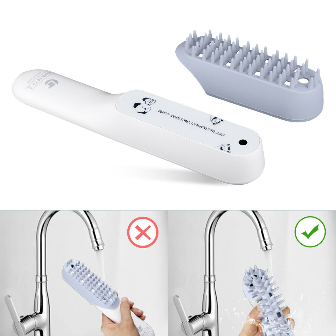 Pet Silicone Grooming Massage Brush Cleaning Comb Pet Hair Removal Tool