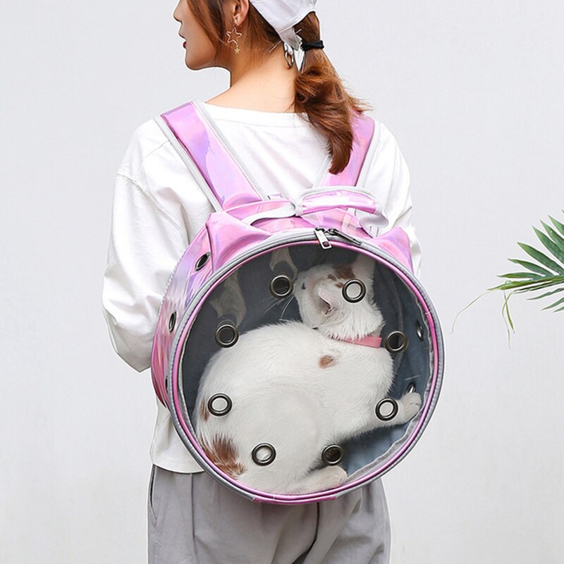 Transparent Breathable Pet Backpack Portable Travel Carrier Bag