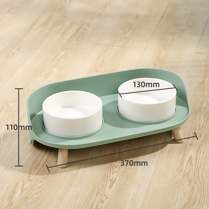 Adjustable Tilted Pet Double Feeding Bowl Spill Proof Design