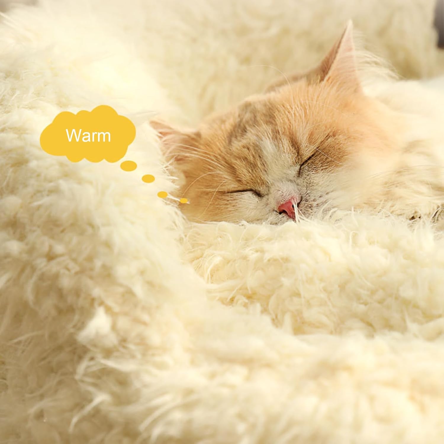 Calming Alpaca Plush Pet Bed Winter Warm Nest