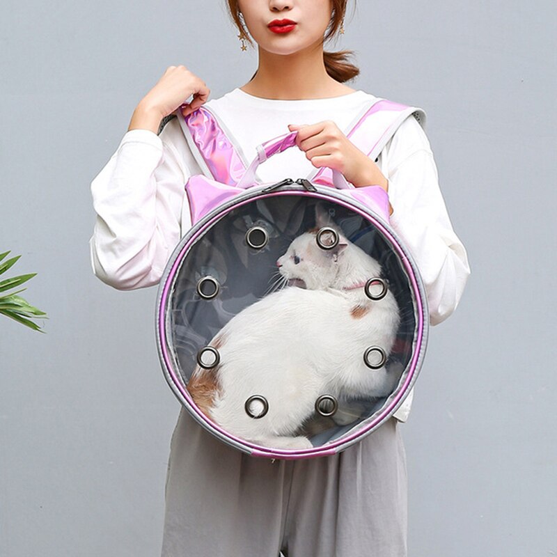 Transparent Breathable Pet Backpack Portable Travel Carrier Bag