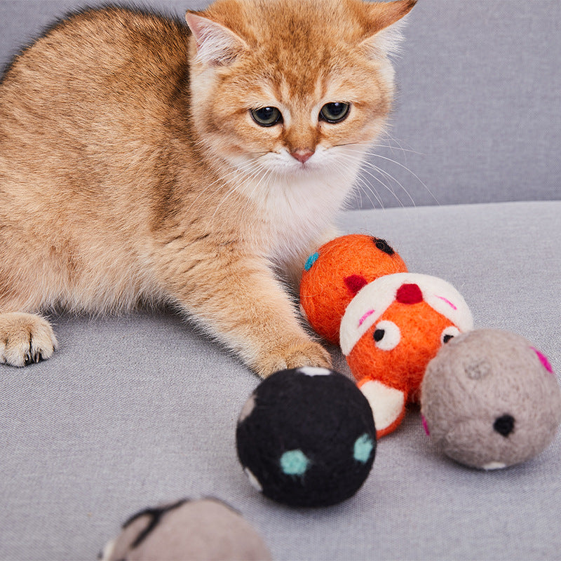 Colorful Felt Bell Interactive Pet Chew Ball Toy