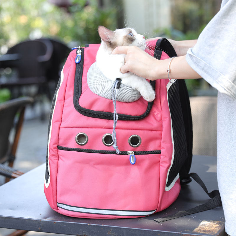 Double Shoulder Pet Backpack Portable Travel Carrier Bag