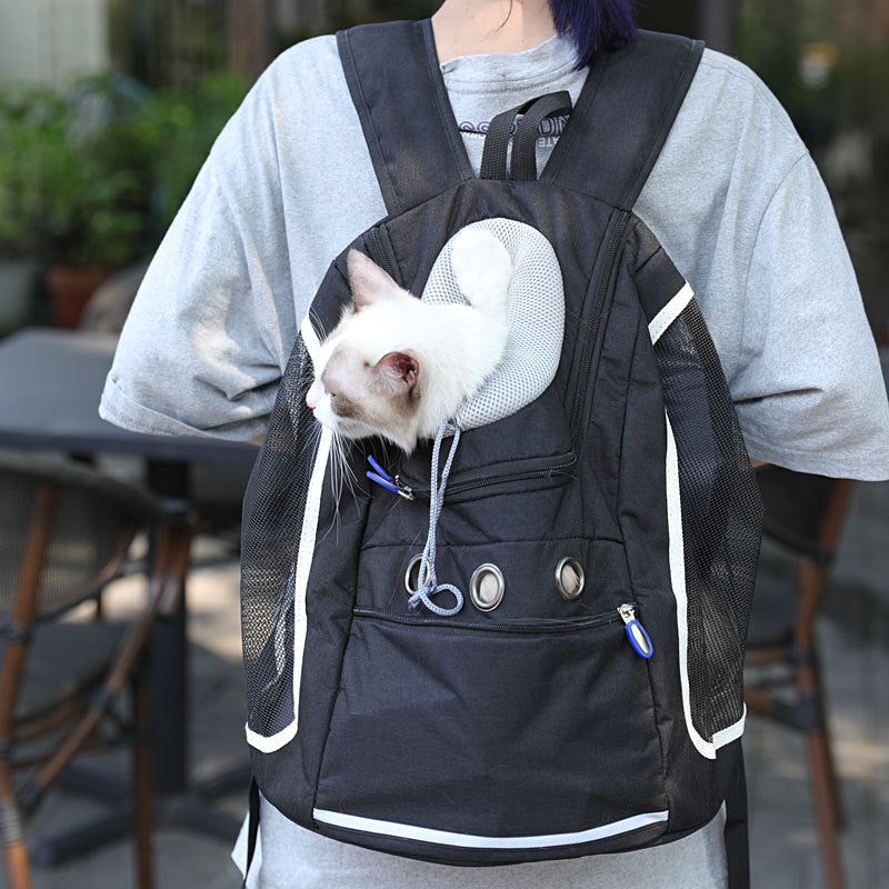 Double Shoulder Pet Backpack Portable Travel Carrier Bag