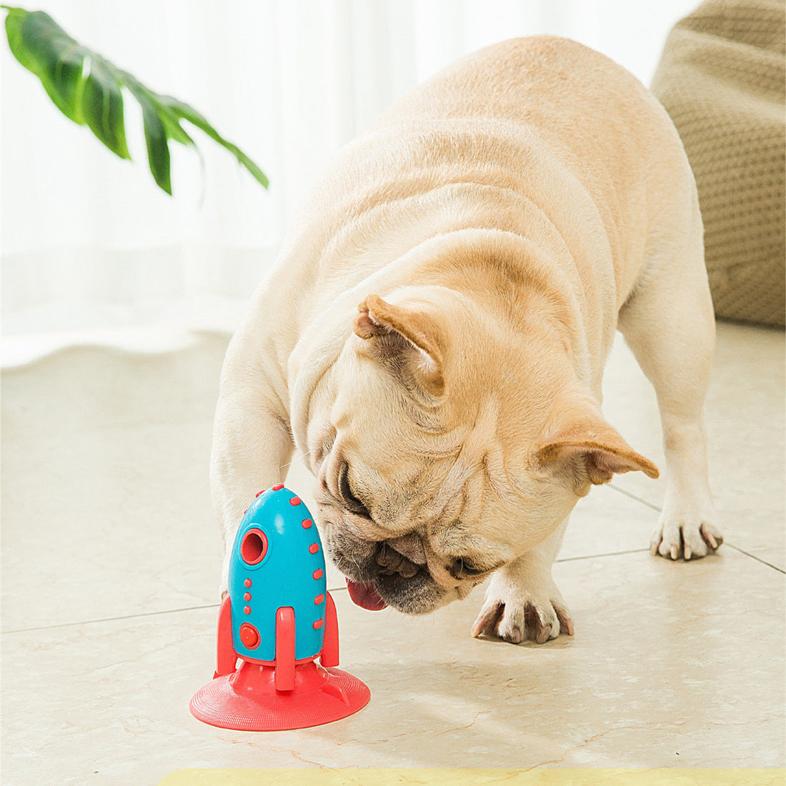 Rocket Shaped Treat Dispensing Bite Resistant Pet Toy