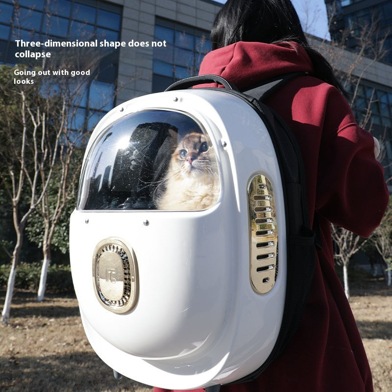 Portable Heated Pet Astronaut Backpack Ventilated Carrier Bag