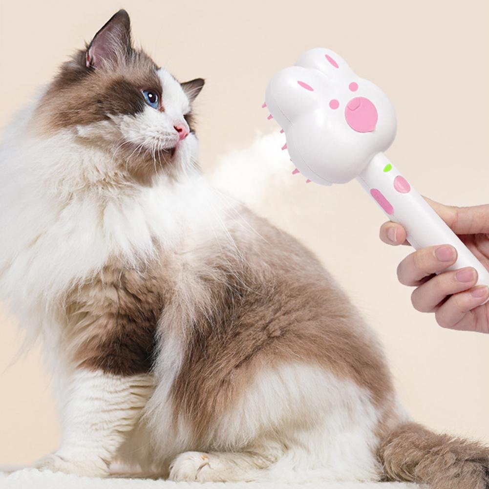 Rechargeable Pet Steam Grooming Brush Self Cleaning Spray Comb