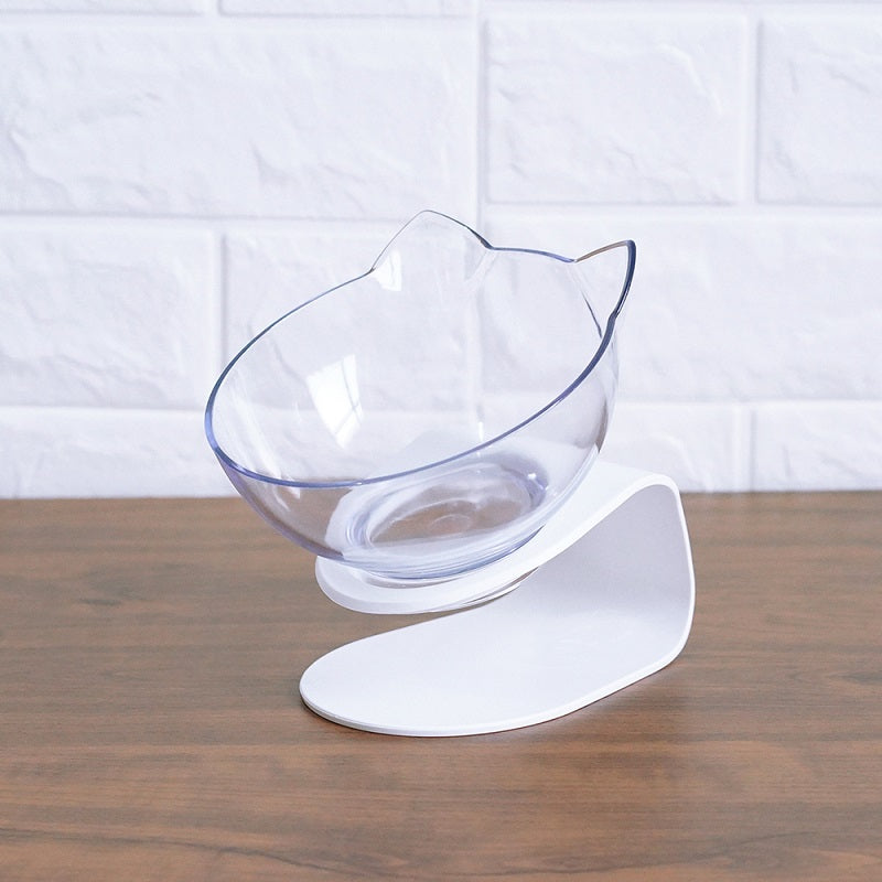 Non Slip Elevated Pet Double Feeding Bowl Transparent Stand