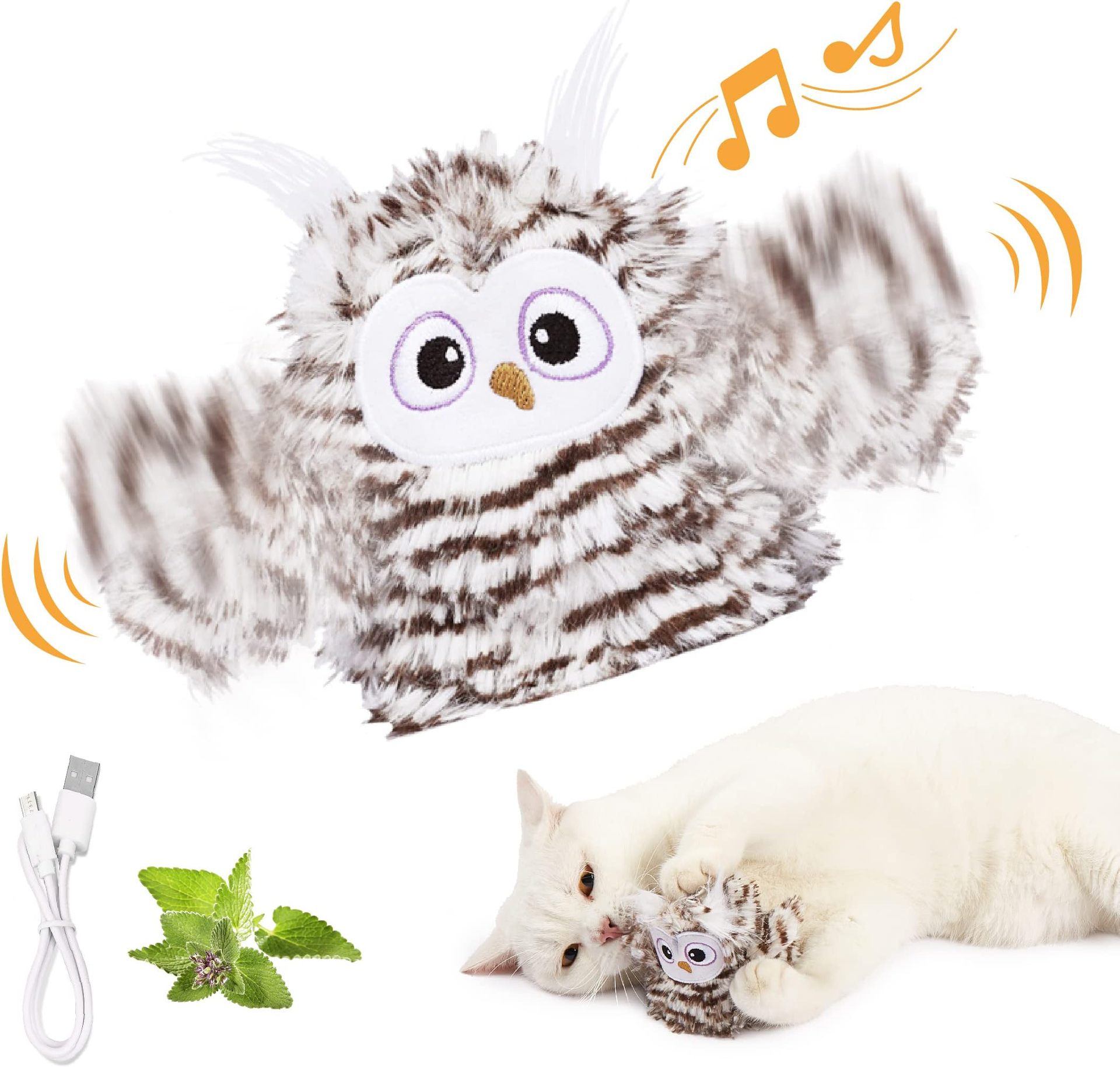 USB Rechargeable Interactive Flapping Bird Pet Toy