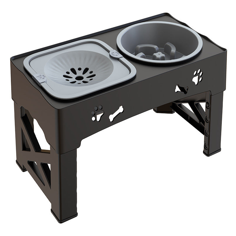 Stainless Steel Pet Double Bowl Elevated Feeding Set