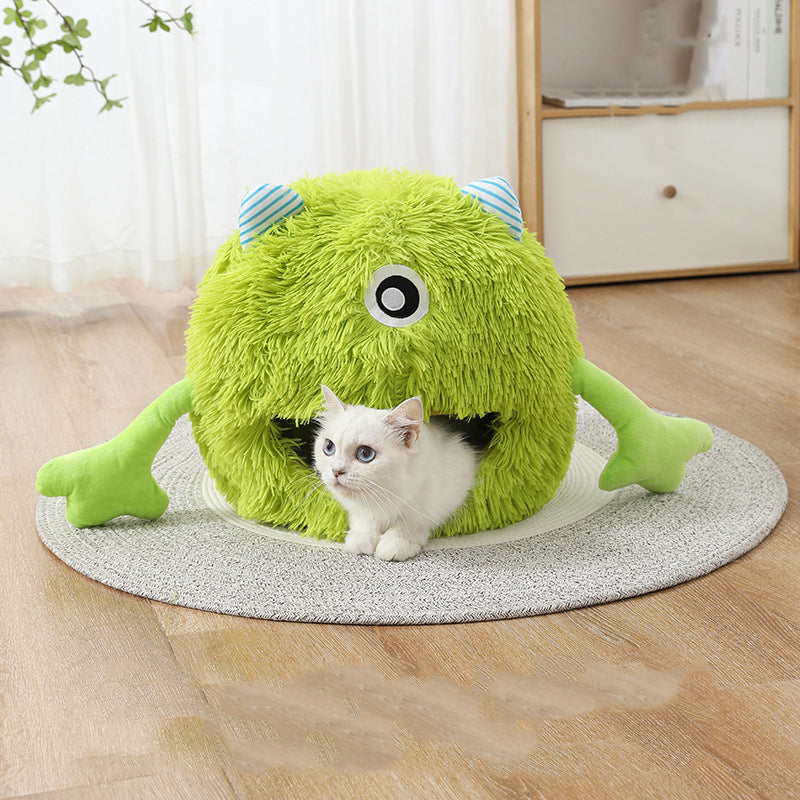 Machine Washable Calming Fluffy Round Pet Bed