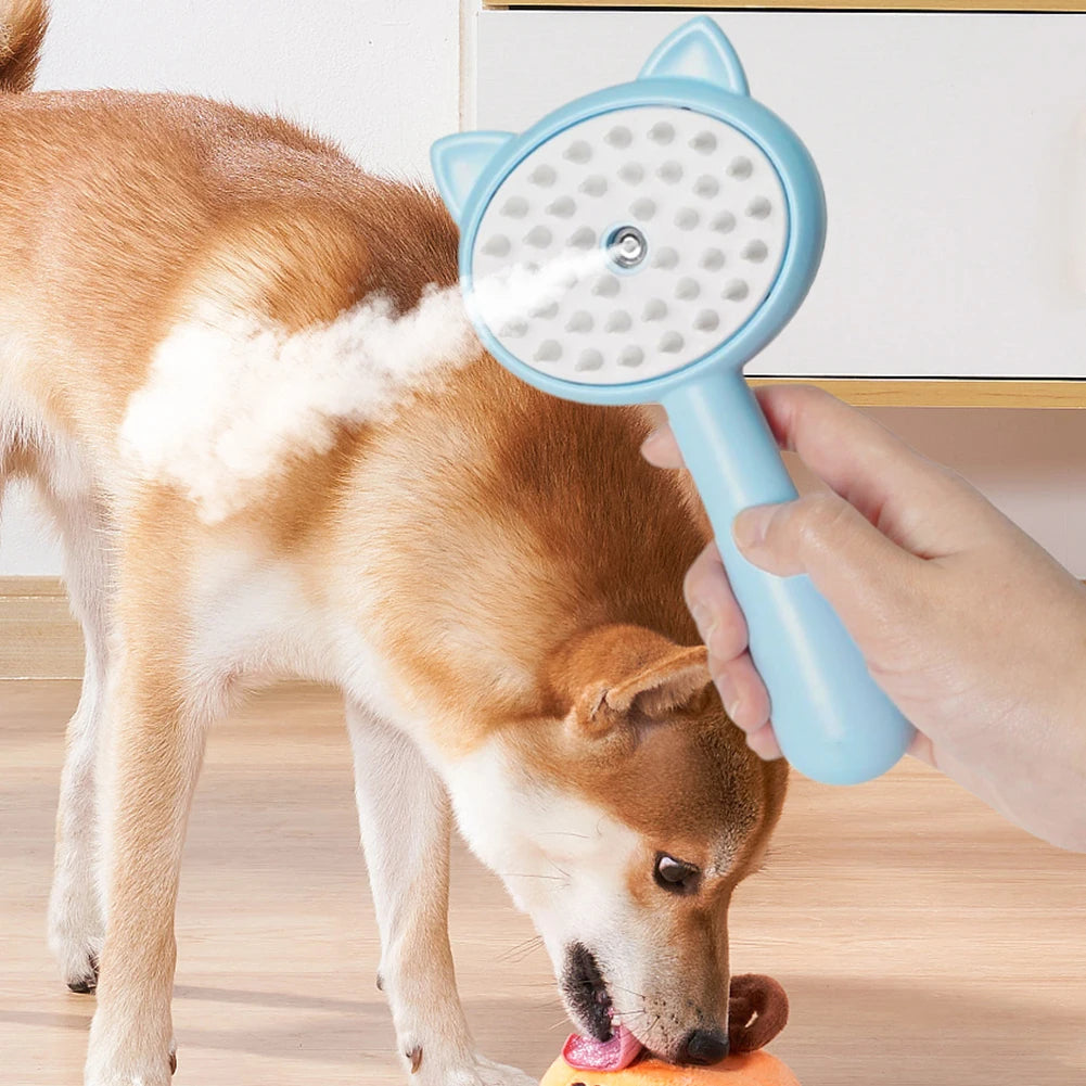 Rechargeable Pet Grooming Mist Brush Self Cleaning Slicker Tool