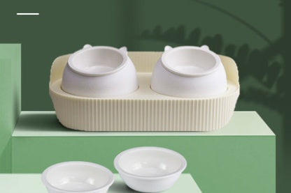 Pet Ceramic Elevated Cervical Spine Support Feeding Bowl