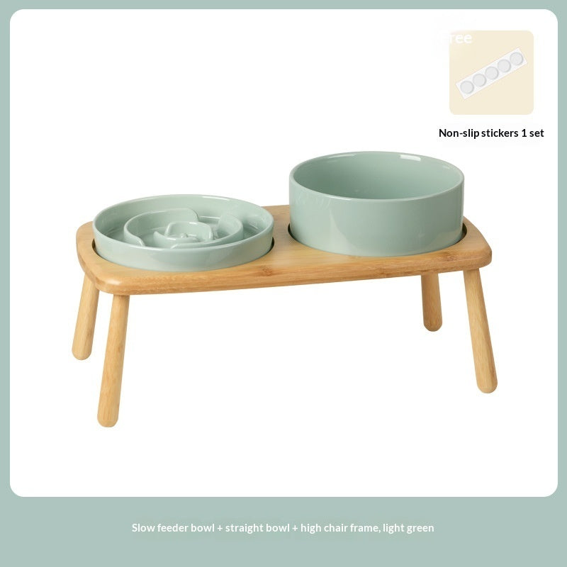 Ceramic Pet Slow-Feeding Anti-Choking Tip-Proof Bowl