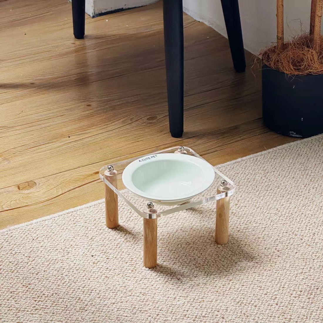 Anti-Tumble Elevated Ceramic Pet Double Feeding Bowl