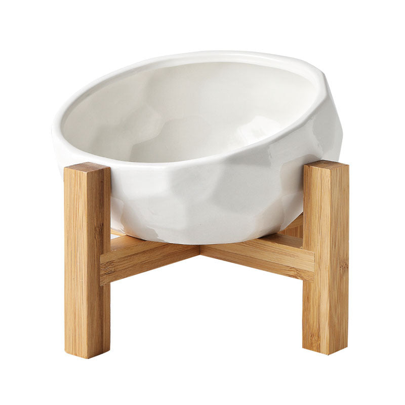 Pet Oblique Mouth Anti Spill Feeding Bowl Bucket Style