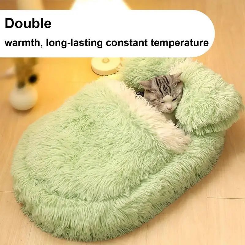 Fluffy Anti-Slip Pet Sleeping Nest Winter Comfort Bed