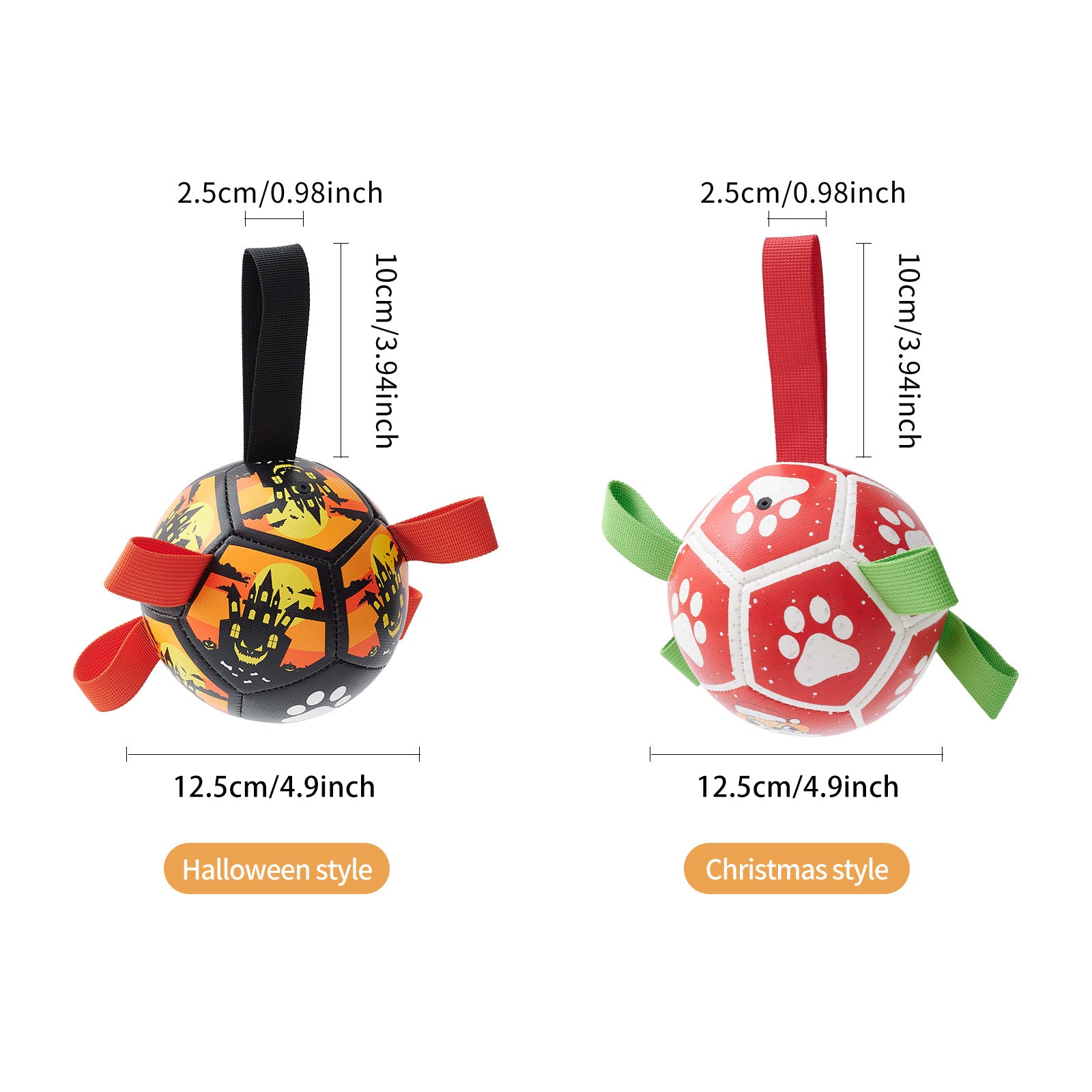 Interactive Pet Soccer Ball Toy With Straps Tug Play