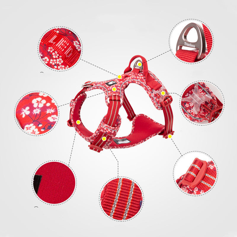 Vest Type Pet Chest Harness And Leash Set