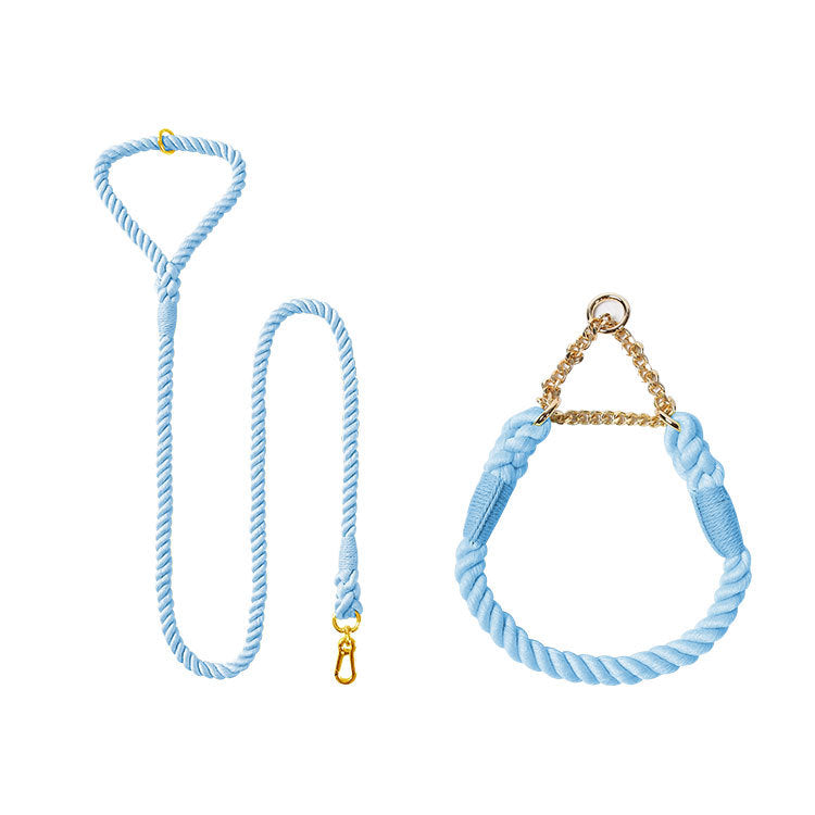 Woven Cotton Pet Collar And Leash Set
