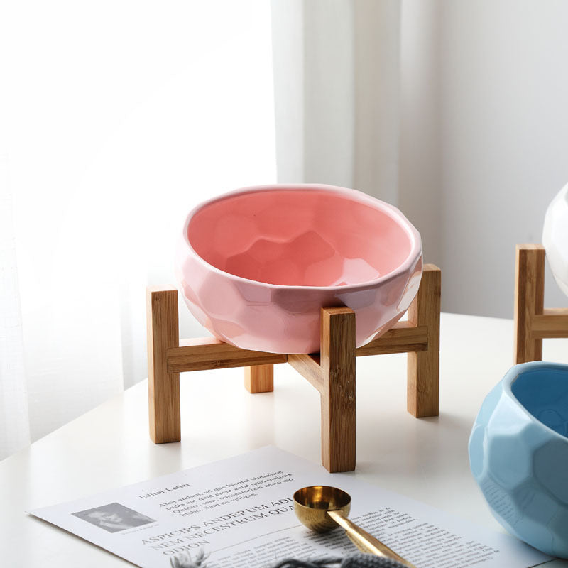 Pet Oblique Mouth Anti Spill Feeding Bowl Bucket Style