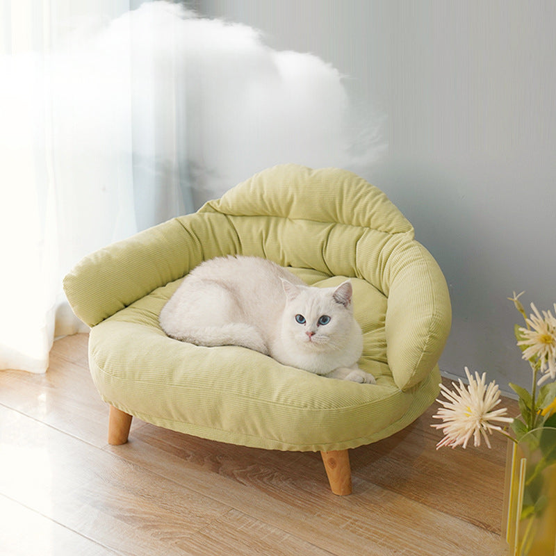 Four Seasons Elevated Solid Wood Pet Bed Thickened Nest