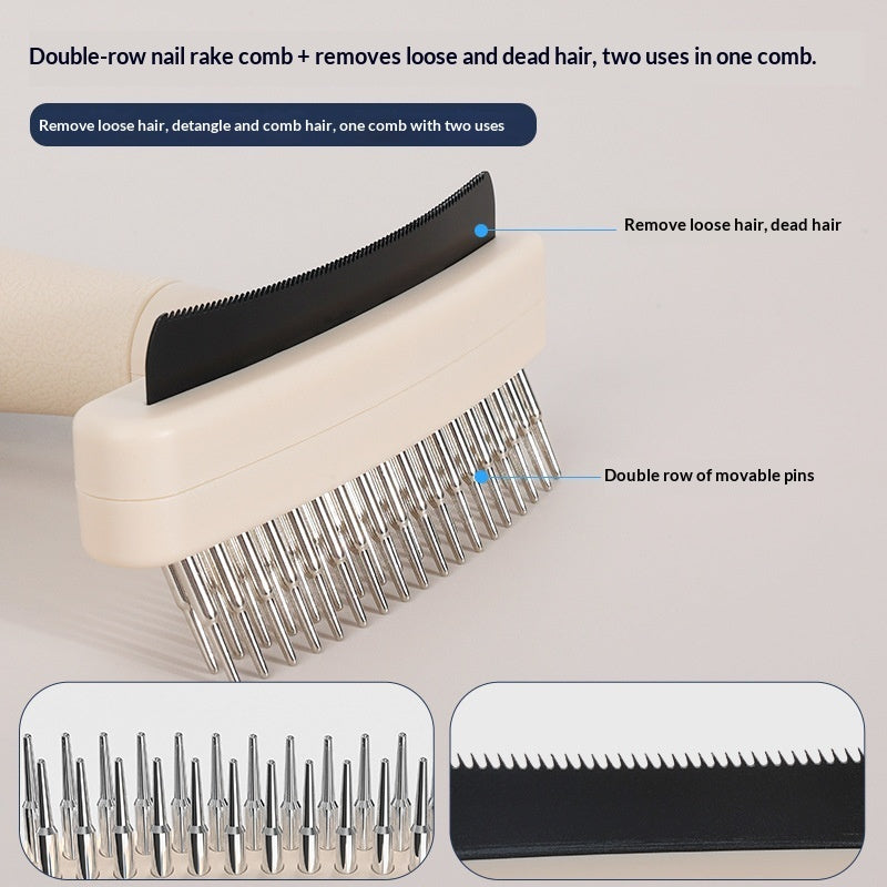 Pet Grooming Detangling Brush Loose Hair Removal Tool