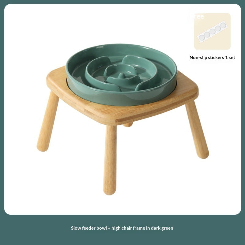Ceramic Pet Slow-Feeding Anti-Choking Tip-Proof Bowl