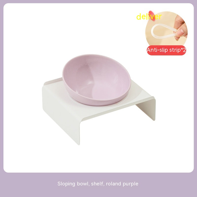 Ceramic Beveled Pet Feeding Bowl Stylish Durable Design