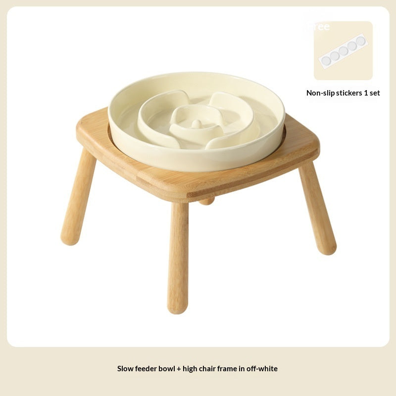 Ceramic Pet Slow-Feeding Anti-Choking Tip-Proof Bowl