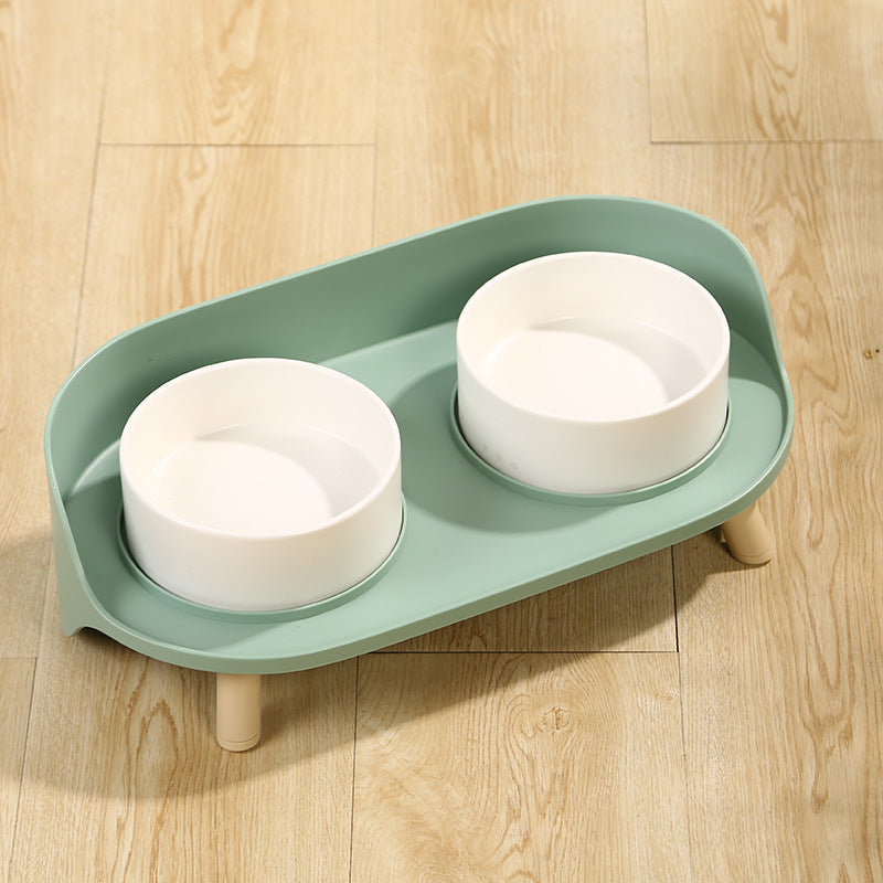 Adjustable Tilted Pet Double Feeding Bowl Spill Proof Design