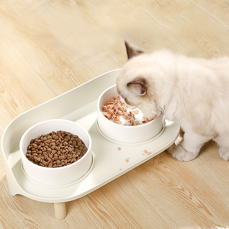 Adjustable Tilted Pet Double Feeding Bowl Spill Proof Design