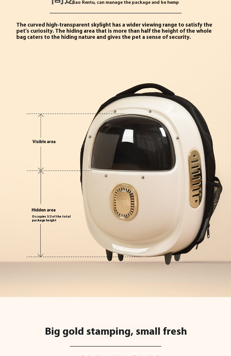 Portable Heated Pet Astronaut Backpack Ventilated Carrier Bag