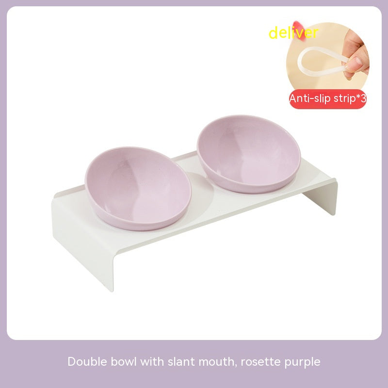 Ceramic Beveled Pet Feeding Bowl Stylish Durable Design