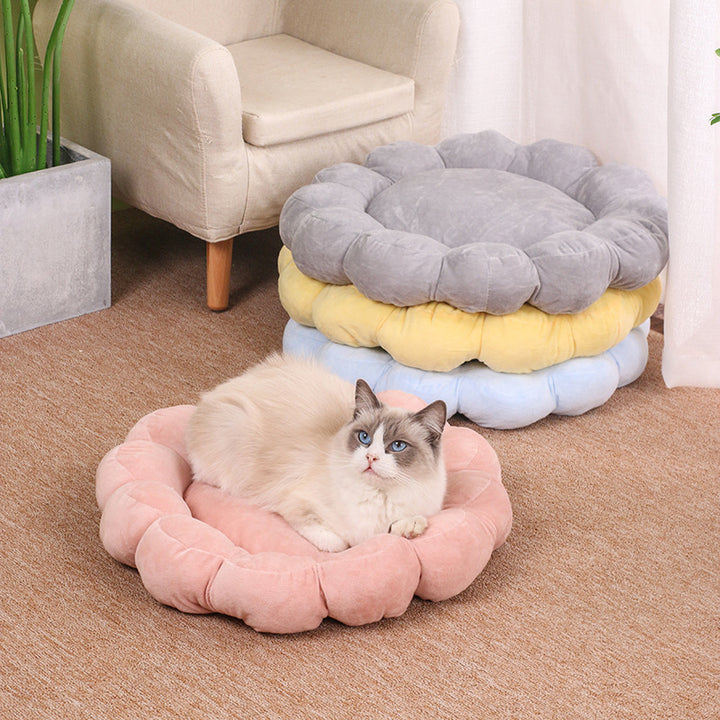 50x50cm Multicolor Petal Plush Half-Surround Soft Pet Bed