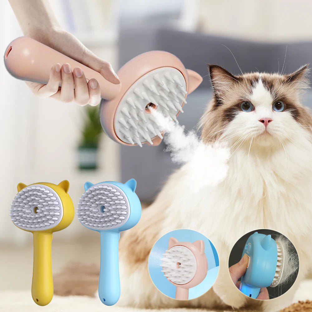 Rechargeable Pet Grooming Mist Brush Self Cleaning Slicker Tool