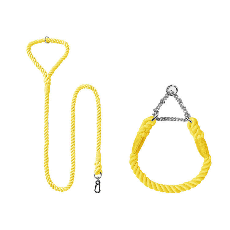Woven Cotton Pet Collar And Leash Set