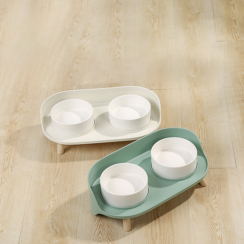 Adjustable Tilted Pet Double Feeding Bowl Spill Proof Design