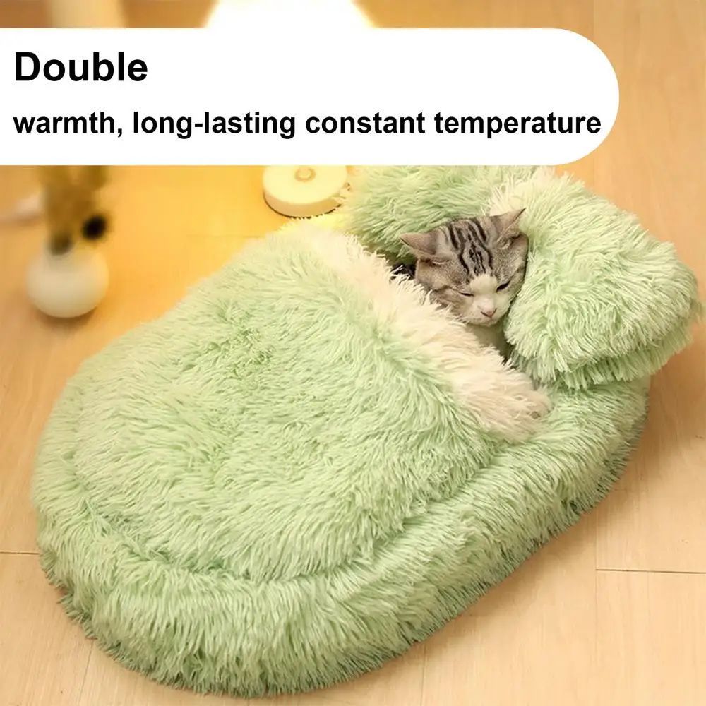 Fluffy Anti-Slip Pet Sleeping Nest Winter Comfort Bed
