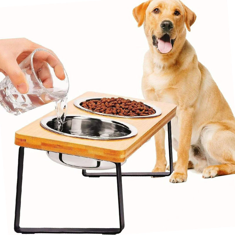 Elevated Stainless Steel Pet Food Bowl Anti-Tip Large Capacity