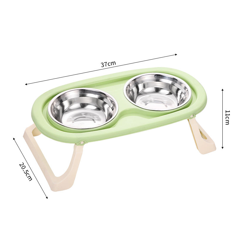 Foldable Stainless Steel Pet Food Bowl Portable Feeding Basin