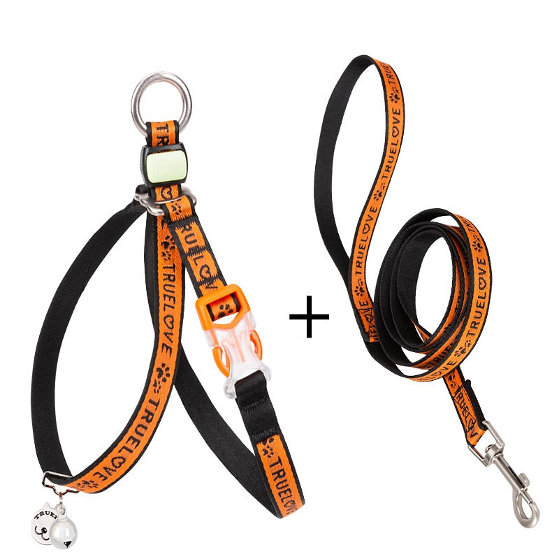 Bell Chest Strap Pet Harness Vest Leash For Small Pet