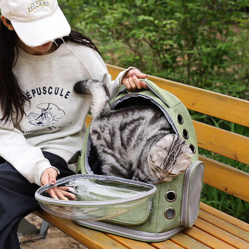 Portable Transparent Space Capsule Pet Backpack Diaper Carrier Bag